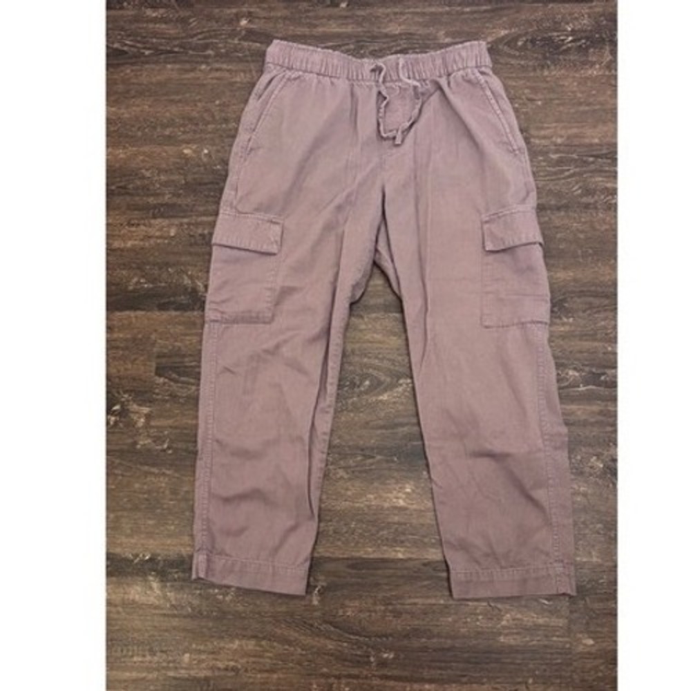 GAP Easy Pant Cargo Women Size S Mauve Excellent Utility Straight Leg Drawstring